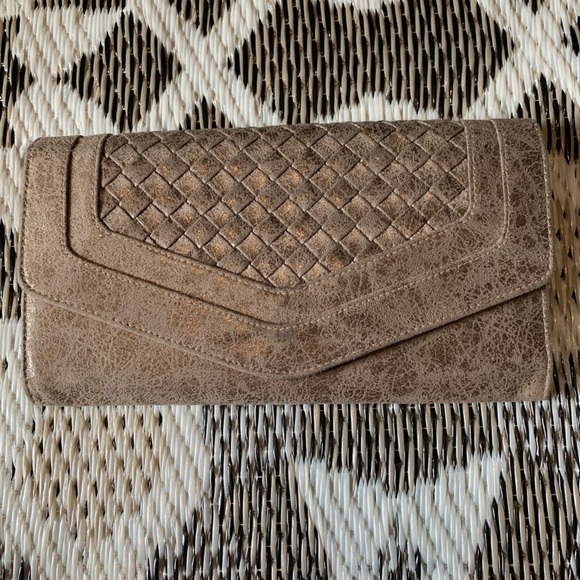 Matt & Nat Handbags - Matt & Nat Brown wallet with Woven Design